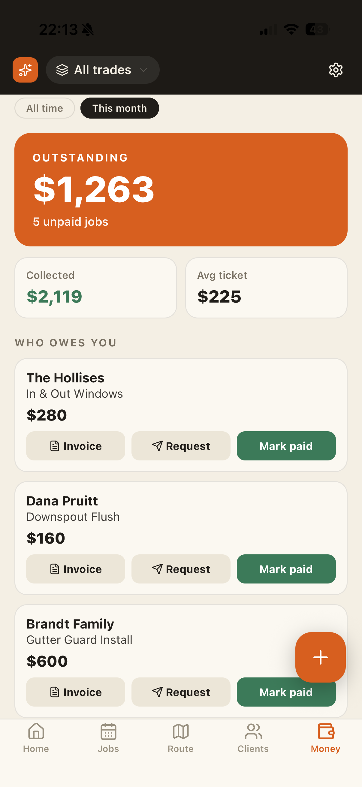 Money screen